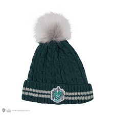 Harry Potter Slytherin Pom Pom Beanie Green Knit Winter Hat Official
