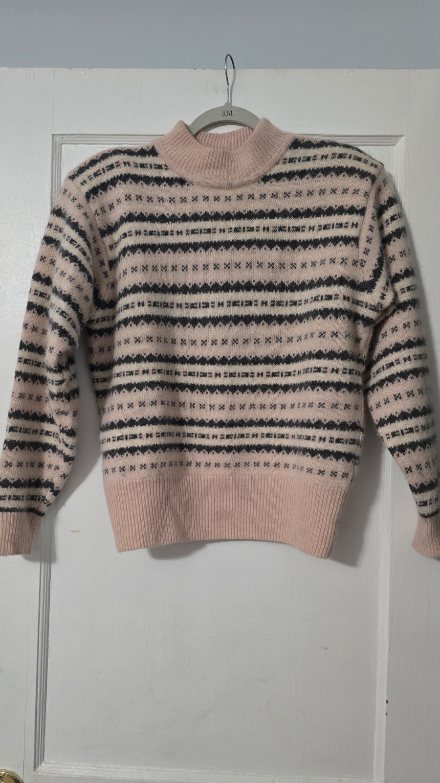 Vintage Liz Claiborne Sweater Sz Medium Preppy Lambswool Angora Striped Mom 90s