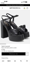 Saint Laurent Black Leather Bianca 125 Platfo...