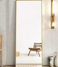 22"x63" Full Length Floor Mirror Standing Gold Aluminum Frame