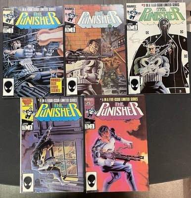 Punisher #1 2 3 4 5 Marvel 1986 Full Limited Series 1st Solo Set Mike Zeck 1-5