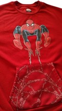 Marvel Spiderman Sweatshirt Red Pullover Web Graphic Youth Extra Large 14 16 SEE