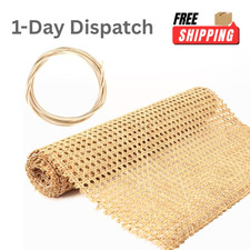 SINNSIDELIN 14" Cane Webbing Roll 3.3Ft Natural Rattan with Groove