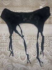 ADONNA JCPENNEYs Black Vintage Satin Garter Belt One Size Made In USA 80s