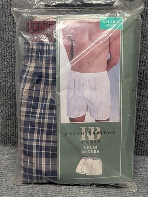 NOS Vtg Kmart Big Man Boxer Shorts Underwear Knightsbridge 2 Pair - XXL 46-48 