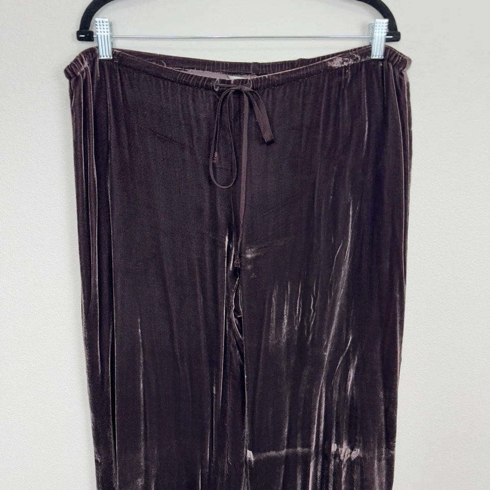 CAbi Pants Womens M Plum Crushed Velvet Silk Slinky Witchy Gothic Whimsigoth - Image 2 of 4