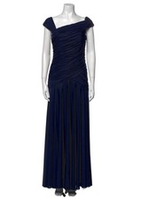 Rene Ruiz Collection for Neiman Marcus asymmetrical draped evening gown NWT Blue