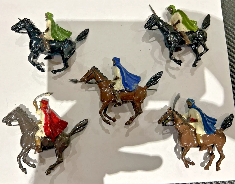 5 - ÁRABE MONTADO EN GRAN Bretaña con arma - rara figura de plomo vintage a caballo. Foto 3 de 4