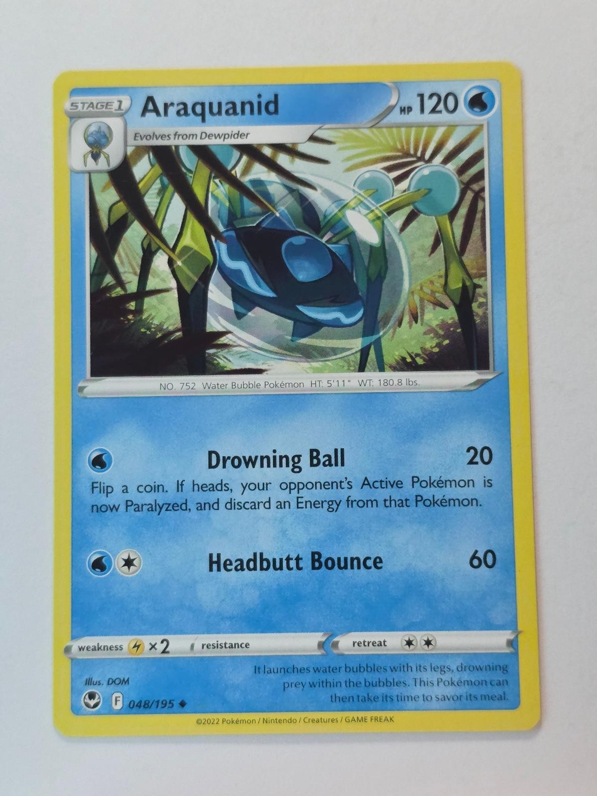 ARAQUANID 048/195 UNCOMMON SILVER TEMPEST NM/M POKEMON