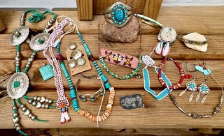 Native American Southwest Turquoise Seedbead Mexico Signed Jewelry Lot