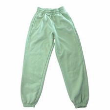 Adidas Originals Sweatpants Womens XS Green Joggers Trefoil Logo Fleece Lounge