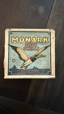 Vintage Shotshell Box federal Monark 20 Gauge Empty Box