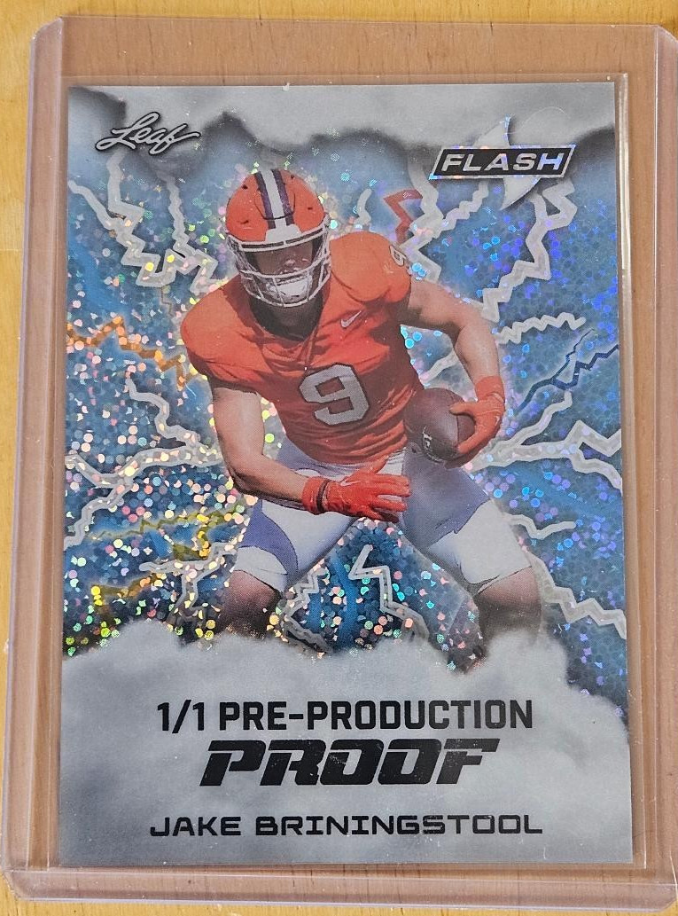 2025 Leaf Flash Jake Briningstool Blue Sparkle Pre Production Proof (Chiefs TE)