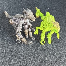 Transformers Dinosaur Action Figure Set Gray & Green Robots Plastic Figures