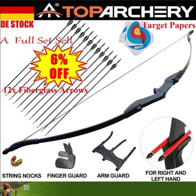57 Zoll Bogenschießen Takedown Recurvebogen und Pfeile Set RH/LH Jagd Ziel Jagen