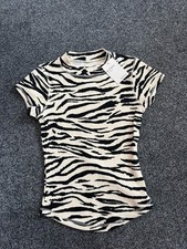 River Island Size Small Zebra Print Top beige and black   #riverisland