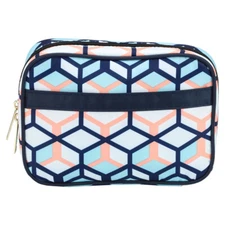 Modella 3D Geo Perforated Zippered Makeup Cosmetic Bag Organizer