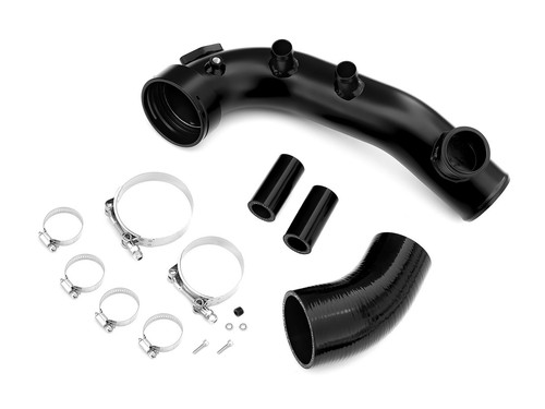 Druckrohr Charge pipe für BMW N54 135i 335i 1M with flange for BOV 50mm Schwarz - Afbeelding 3 van 3