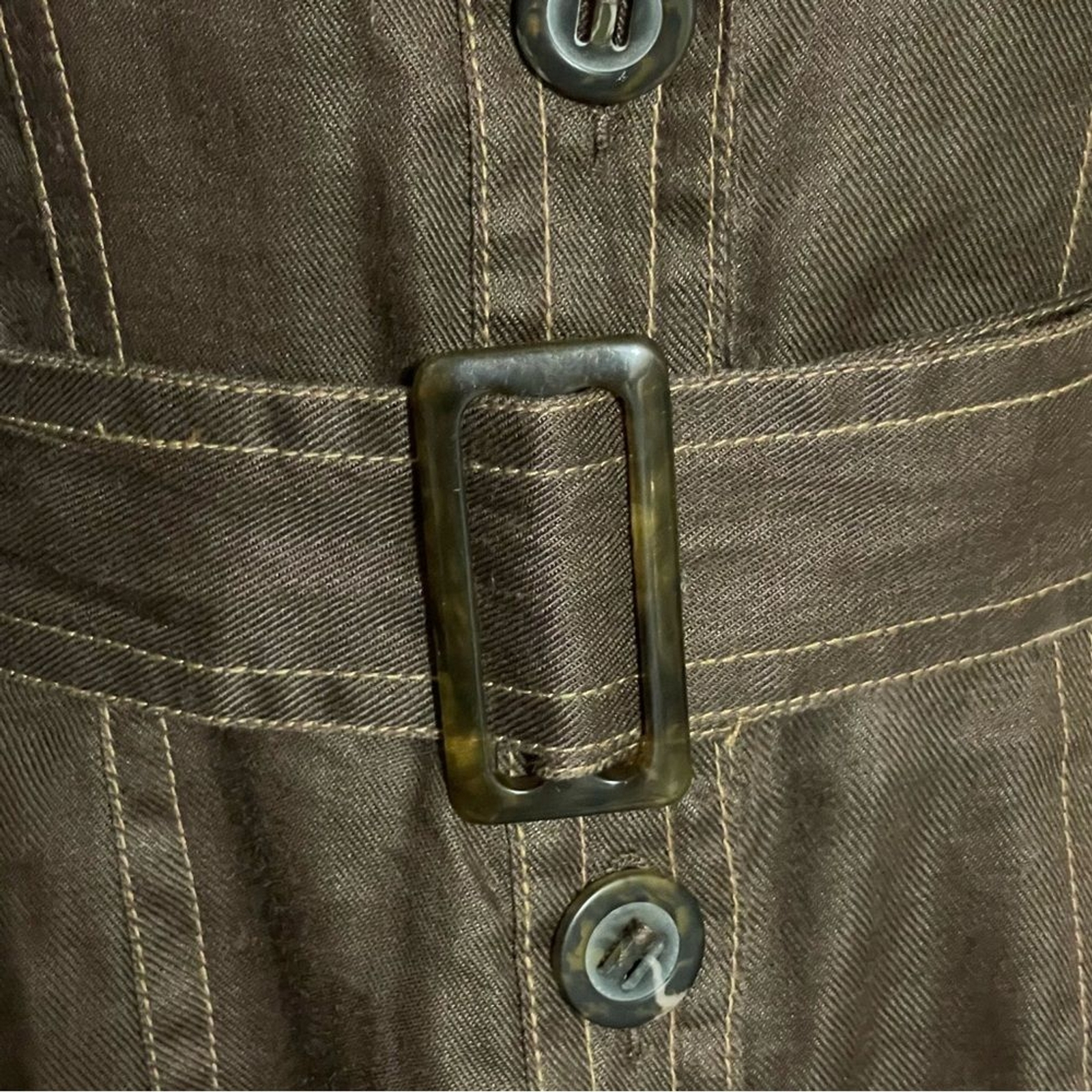 Zara Basic Brown Button Down Dress with Belt Size… - image 9