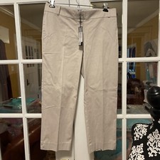 New w/tags Talbots Beige Cropped Khaki Pant 4P Modern Flat Front 59.50