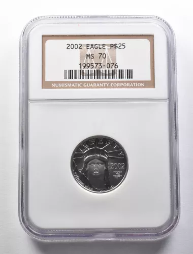 MS70 2002 $25 American Platinum Eagle 1/4 oz Platinum NGC *5649