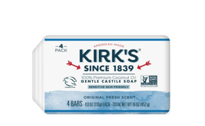 Kirk'S Original Fresh Scent Gentle Castile Soap 4 Ct Pack Hypoallergenic Vegan