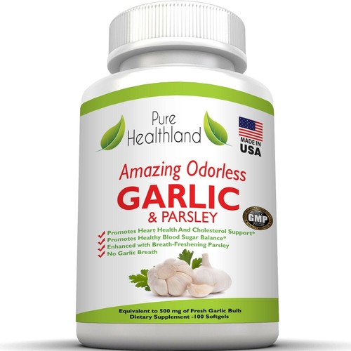 Odorless Garlic Parsley Supplement Pills For Heart Cholesterol High