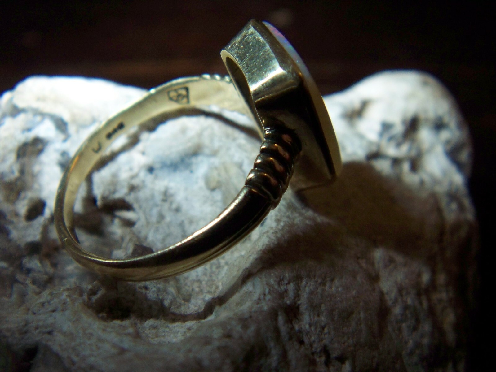 Extravagant goldsmiths ring solid opal full opal … - image 6