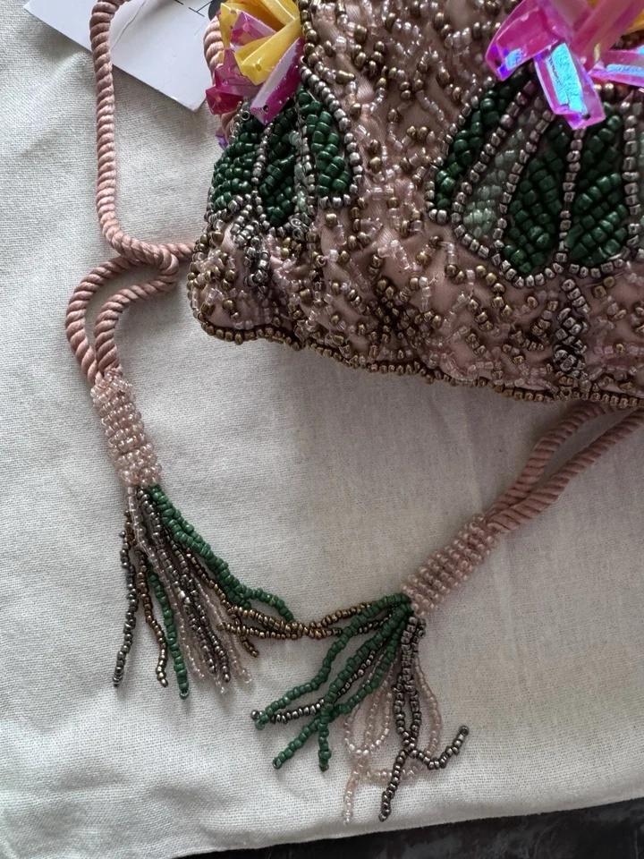 Zara Floral Beaded Mini Bucket Bag Bloggers Fave Wedding Holiday - Image 4 of 4