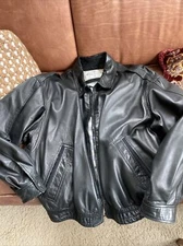 VINTAGE GALLOTTI  BLACK LEATHER, MADE IN ITALY. SOFT & SUPPLE LIKE GLOVE LEATHER