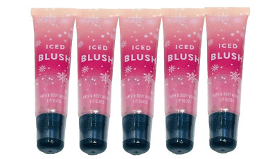 5 BATH & BODY WORKS ICED BLUSH LIP GLOSS 0.47 FL OZ /  14 mL NEW