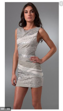 Alice + Olivia silver vanda bandage dress