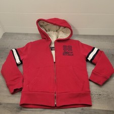 The Children's Place Sherpa Lined Boy's Sweatshirt Thick Size Small Red Hoodie