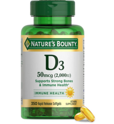 Nature s Bounty Vitamin D3 2000IU Softgels - 350ct **EXP 05/27**