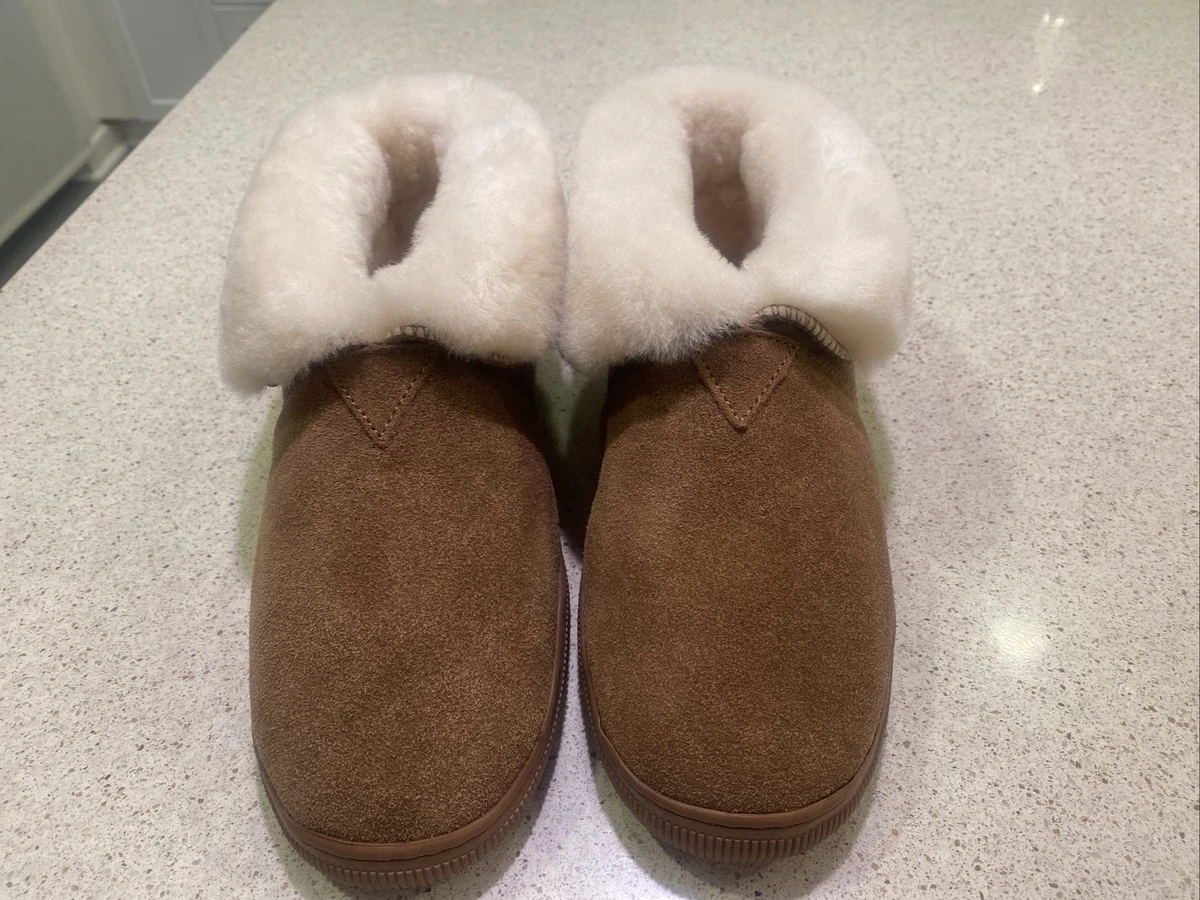 Bearpaw Slipper Boot Flat Shoes Suede Sheepskin Lined Traditional