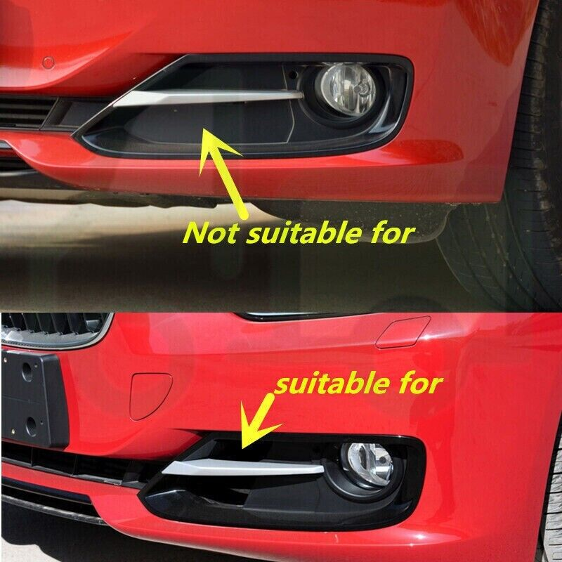 4X Front Bumper Fog Light Grille Covers Trim For BMW 3 Series F30 F31
