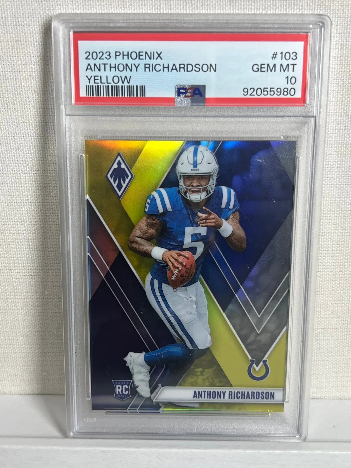 2023 Phoenix - Anthony Richardson Rookie Yellow #103 /75 (RC) PSA 10