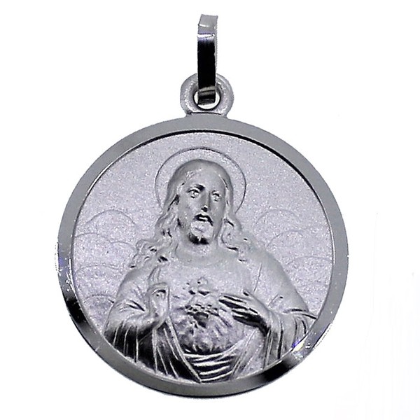 Heiligstes Herz Jesu Christus Schutz AnhäNger Name Datum Gravur Echt Silber 925-image