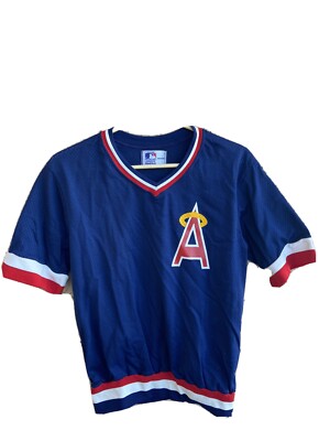 Vintage 80s California Angels Sand Knit Official Baseball Jersey Size Medium USA