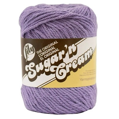 Lily Spinrite Sugars N Cream Yarn Solids ''Hot Purple'' For Knitting & Crocheting