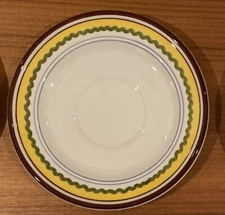 Set of 6 Vintage Retro Mancioli Mancer Hand Painted Saucers Made in Italy