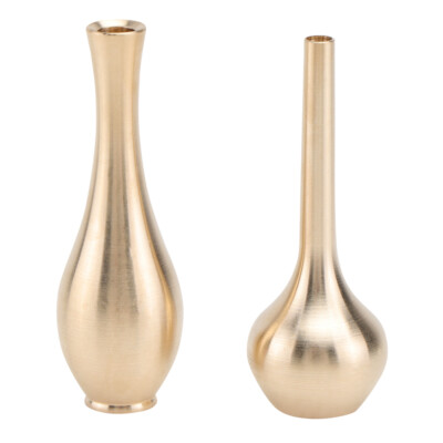 2PCS Mini Floral Vase Gold Brass Vase Dinning Table Vase Antique Vase for Decor