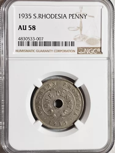 Southern Rhodesia 1 Penny 1935 NGC AU 58