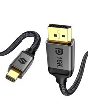 16K Mini DisplayPort to DisplayPort 2.1 Cable 16K 60Hz 8K 120Hz 4K 240Hz 80Gb...