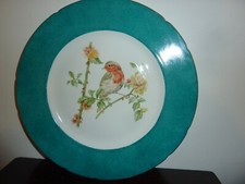 27.3CM CHINA CHARGER WITH ROBIN BIRD ON BRANCH WITH FLOWERS &LEAF BY LETTY SMART