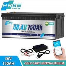 36V Lithium Golf Cart Battery 150AH Lifepo4 Battery 5760Wh 200A BMS Bluetooth