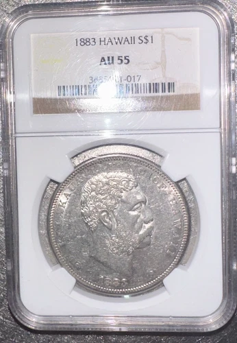 1883 hawaii Dollar NGC AU 55