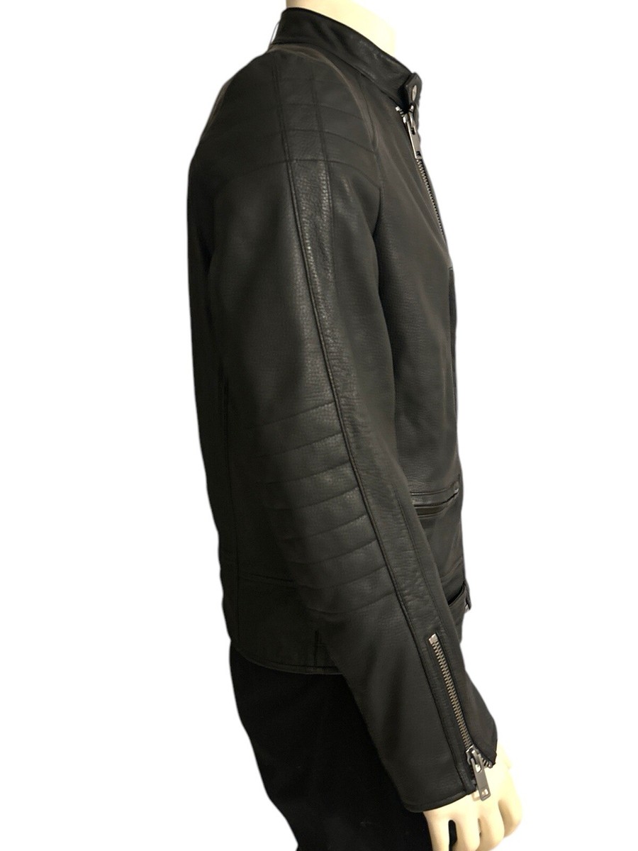 着用回数3〜４回　BOSS Lamb Leather Jacket Boss 'Monty' Lamb Leather Regular-Fit Jacket - Black