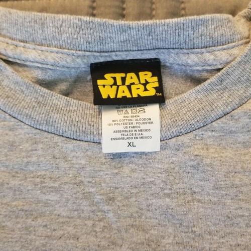 STARS WARS YODA GLOW IN DARK YOUTH XL GRAY T-SHIRT - Revenge of the Sith Movie - Picture 3 of 3