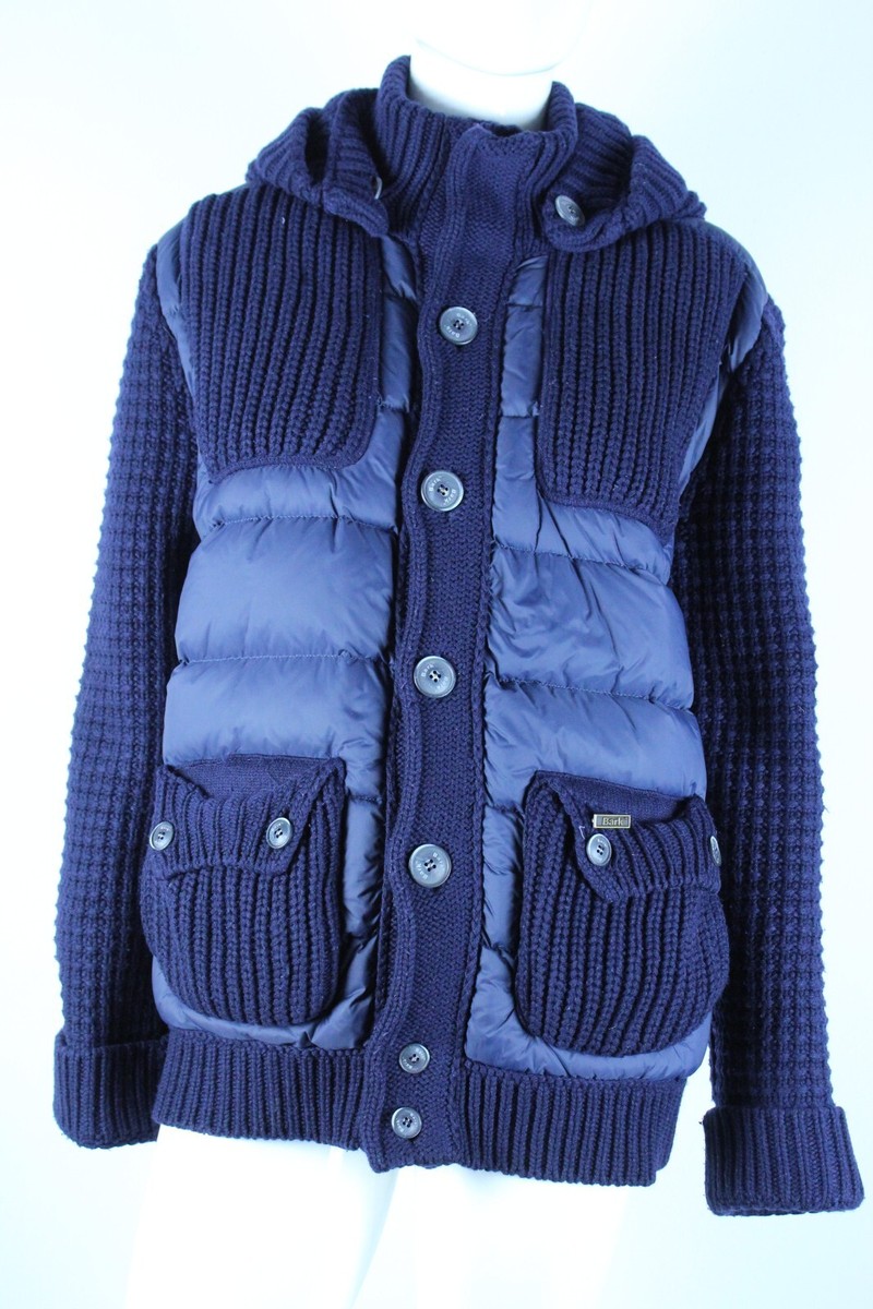 BARK GIUBBOTTO GIACCA CAPPOTTO CON CAPPUCCIO UOMO BLU TG SIZE XL